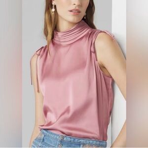 NWOT White House Black Market pink satin top - Large